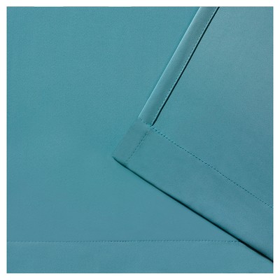Teal Polyester Blackout Grommet Window Curtain Panels, 108" Length