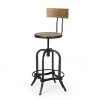 2pc Ximen Modern Industrial Firwood Adjustable Height Swivel Counter Height Barstools Natural/Black Brushed Silver - Christopher Knight Home - 4 of 4
