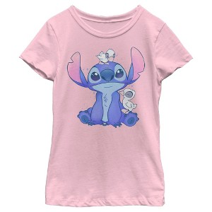 Girl's Lilo & Stitch Hanging with Ducks T-Shirt - 1 of 4