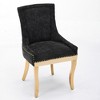 PAGED Modern Style Dining Chairs Set of 2 Chenille Living Room Chairs with Curved Gold-Plated Legs and Rivet Trim for Living Room - 2 of 4