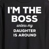 Men's - Instant Message - I'm The Boss Unless Daughter Is Around Long Sleeve Graphic T-Shirt - 2 of 4