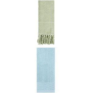 REGALWOVEN 2 Packs Solid Cotton Absorbent Soft Bathroom Hand Towel 14" x 30" - 1 of 4