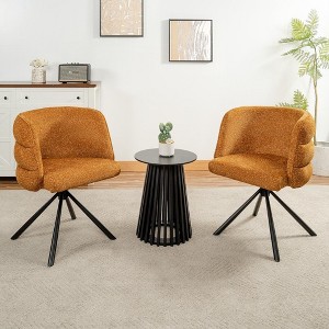 NicBex Swivel Office Chair with Metal Base,Modern Upholstered Computer Chair with Arms,Set of 2 Desk Chair for Adult,Student - 1 of 4