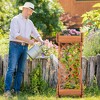 Tangkula 2-Tier Raised Planter Garden Wooden Bed w/ 2 Cylindrical Planter Boxes - 3 of 4