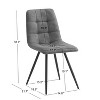 Nordlys Set of 2 Metal and Gray Fabric Dining Chairs, Modern Design Style ,Upholstery , Dining Room - 4 of 4