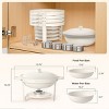 Warmounts 5QT White Maifanite-Coated Chafing Dish Buffet Set Food Warmer with Steel Lids & Holders - 3 of 4