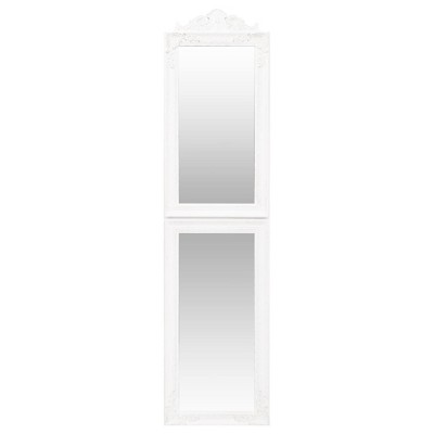 White Baroque Full Length Freestanding Wood Mirror