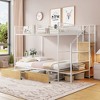 NicBex Twin Over Full Metal Bunk Bed,Versatile Loft Bed with Lateral Storage Ladder and Wardrobe for Bedroom,Black/White - 2 of 4