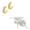 Adornia 14k Gold Plated Curb Chain Crystal Huggie Hoop Earrings - image 3 of 4