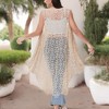Anna-Kaci Swim Women's Boho Crochet Long Vest Top Sleeveless Lace Cardigan Duster Swimwear Cover Ups - 3 of 4