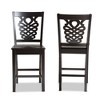 2pc Gervais Wood Counter Height Barstools Brown - Baxton Studio: Oval Back, Polyester Upholstery, Fixed Seat 24" - 2 of 4