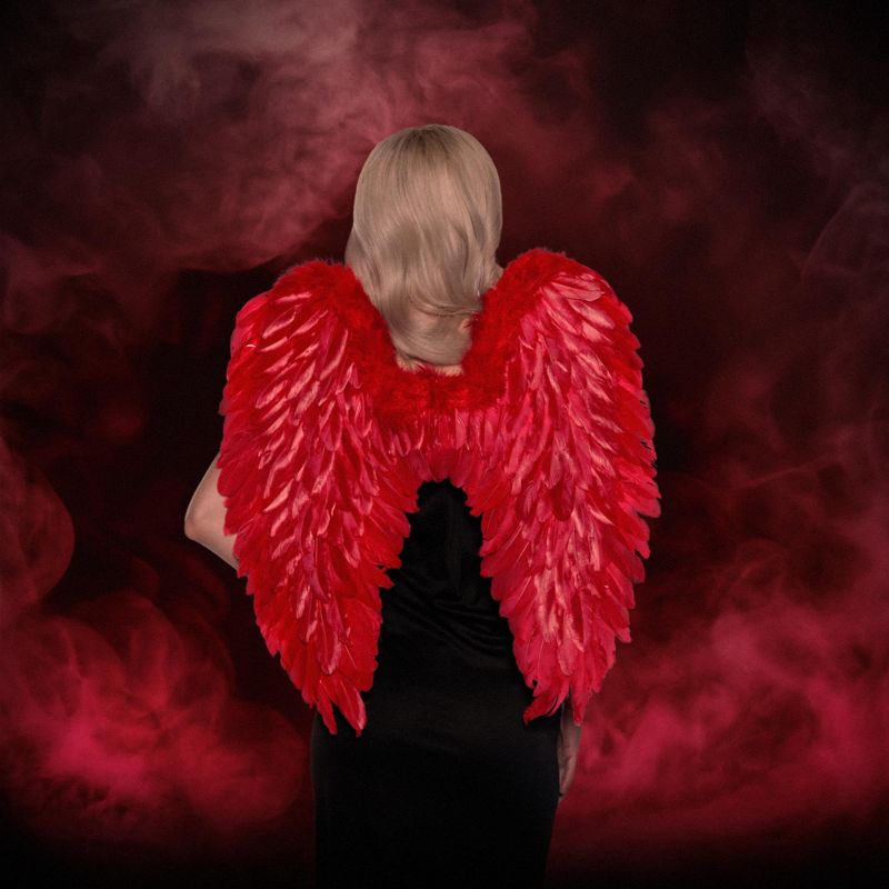 Underwraps Red Feathered Wings Adult Costume Accessory, 2 of 4
