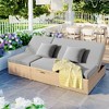 Outdoor Double Sunbed, Wicker Rattan Patio Reclining Chairs with Adjustable Backrest and Seat, Conversational Set for 2 Person - 3 of 4