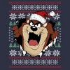 Junior's Looney Tunes Taz Ugly Christmas Sweater Print Cowl Neck Sweatshirt - image 2 of 4