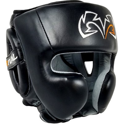 Black/Red Forza Sports Leather Full Face Boxing and MMA Headgear 