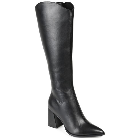 Wide leg outlet black leather boots