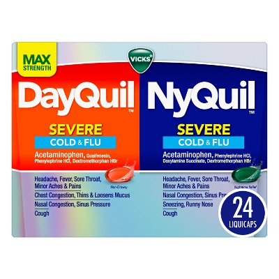 Vicks DayQuil & NyQuil Severe Cold & Flu Medicine Liquicaps - 24ct