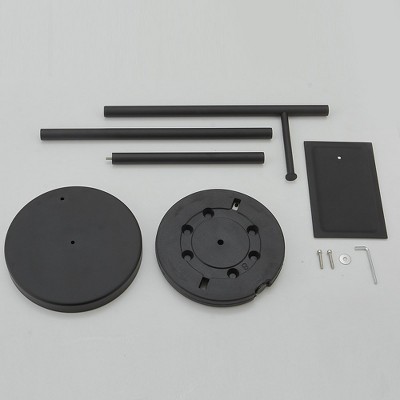 Matte Black Freestanding Stainless Steel Toilet Paper Holder with Storage Shelf