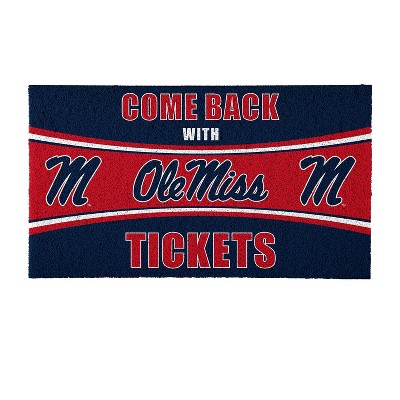 Evergreen Come Back with Tickets University of Mississippi 28" x 16" Woven PVC Indoor Outdoor Doormat