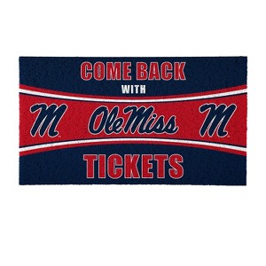 Evergreen Come Back with Tickets University of Mississippi 28" x 16" Woven PVC Indoor Outdoor Doormat - 1 of 4