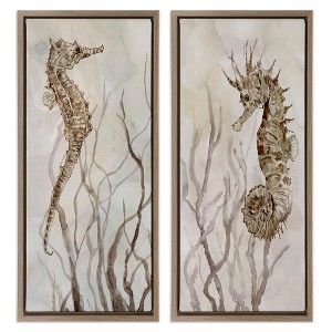 Stupell Industries Enchanted Sea Horse & Ocean Algae, 11" x 25" - 1 of 4