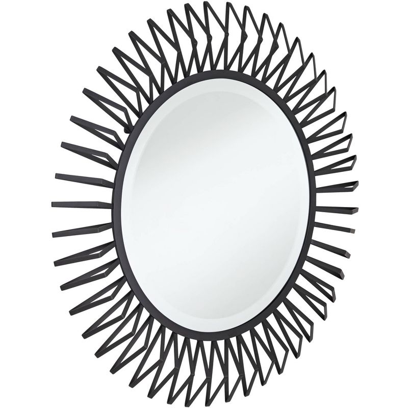 Uttermost Rays Matte Black 32 1/4" Round Sunburst Wall Mirror, 5 of 8