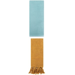 REGALWOVEN 2 Packs Cotton Soft Absorbent Tassels and Waffle Hand Towel - 1 of 4