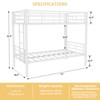 VASIP Twin Over Full Metal Bunk Bed with Ladder, Heavy Duty Frame & Full-Length Guardrail for Teens and Adults,White - 2 of 4