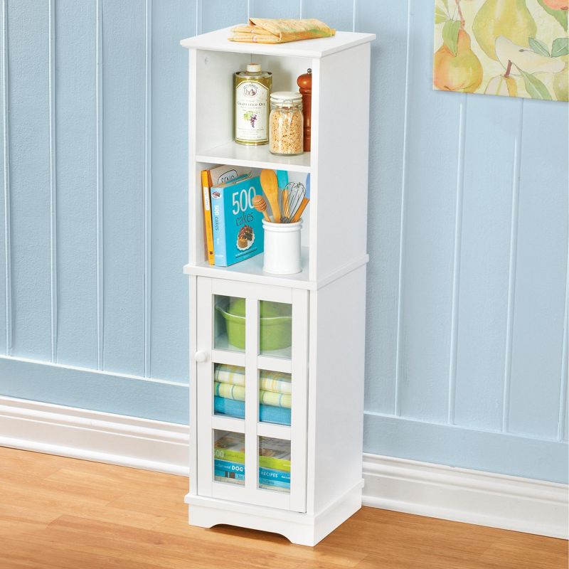 Collections Etc White Wooden Freestanding Storage Cabinet with Shelves 11.75 X 10.5 X 39.25, 2 of 4