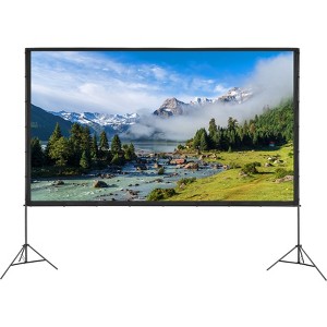 VEVOR Projector Screen with Stand, 150 inch 16:9 4K 1080 HD Outdoor Movie Screen with Stand, Wrinkle-Free Projection Screen - 1 of 4