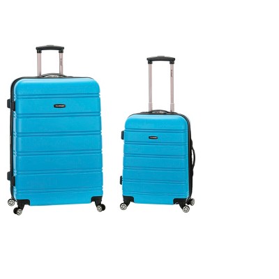 rockland melbourne 2pc abs spinner luggage set