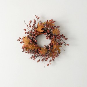 Sullivans Rustic Fall Berry Leaf Wreath - 1 of 3