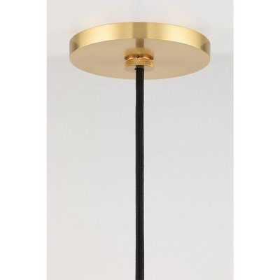 Elanor Aged Brass and Clear Glass 1-Light Pendant