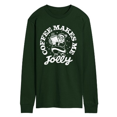 Men's - Instant Message - Coffee Makes Me Jolly Long Sleeve Graphic T-Shirt