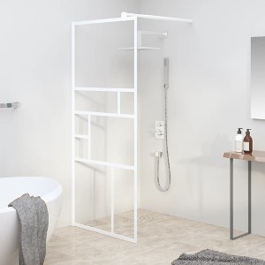 vidaXL Walk-in Shower Wall 35.4"x76.8" ESG Glass White - 1 of 4
