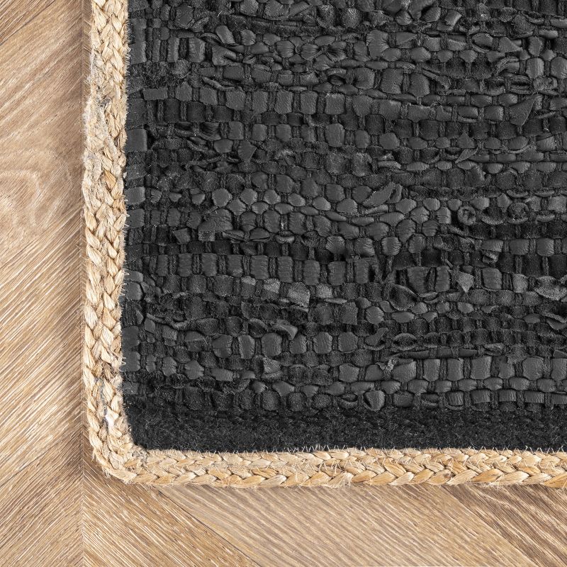 nuLOOM Sabby Hand Woven Leather Flatweave Area Rug, 6 of 11