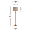 360 Lighting Dyna 58" Antique Brass and Taupe Linen Shade Floor Lamp - 4 of 4