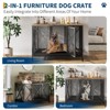 Jojoka Rolling Dog Crate Furniture, 48 Inch Indoor Furniture Crate with Potty Tray, Large Dog Kennel Cage for All Dogs, Black - 3 of 4
