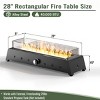 Gulches 28" Rectangular Propane Fire Pit - 40,000 BTU Black Steel, Wind-Resistant Glass Guard, Lava Rocks, Quick Connect Regulator - 3 of 4