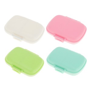 Unique Bargains 8 Grids Double Layer Pill Box 4 Pcs - 1 of 4