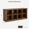 8-Cube Storage Organizer Bookshelf, 3-Tier Farmhouse Horizontal Wood Bookcase, 62" Long Low Storage Shelf for Entryway, Living Room - 2 of 4