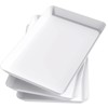 Attop Plastic Serving Tray for Party Supplies, White Trays for Serving Food, Reusable Large Platter - 2 of 4