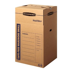 Fellowes Bankers Box 3pk Smooth Move Tape-Free Wardrobe Boxes Small 20.38"x20.38"x34.5": Corrugated Paper, No Assembly Required - 1 of 1