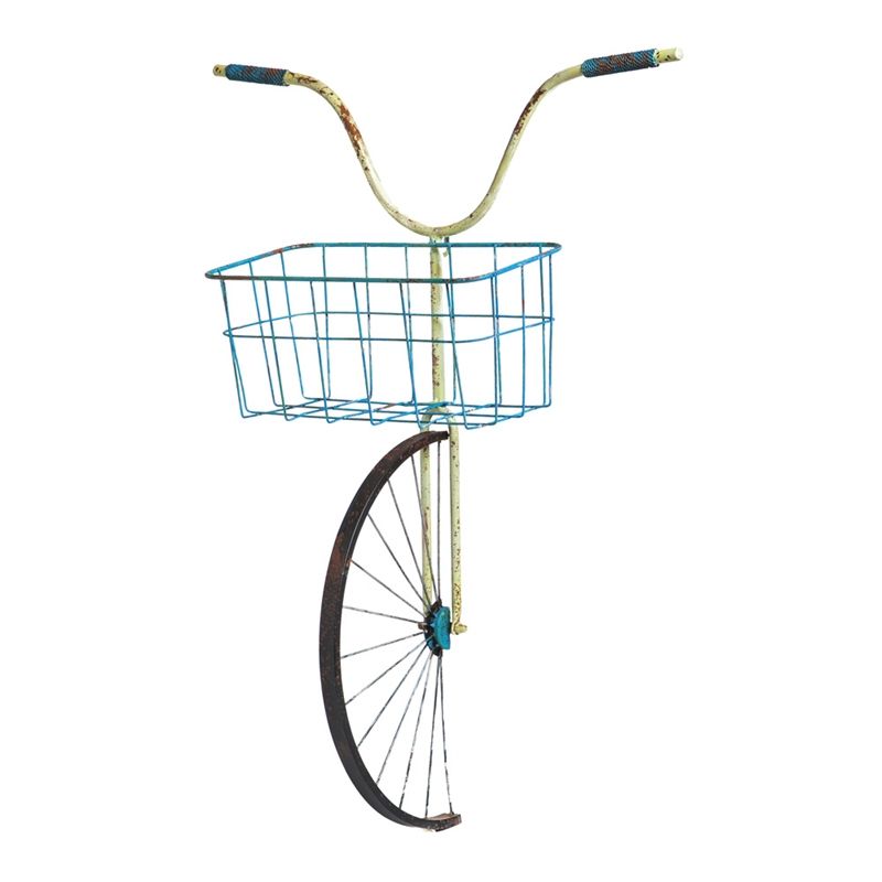 Evergreen Beautiful Springtime Bicycle Wall Decor with Front Basket Planter - 22x8x31 in, 1 of 6