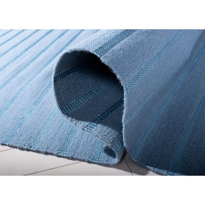 Blue Geometric Handwoven Wool Area Rug, 8' x 10'