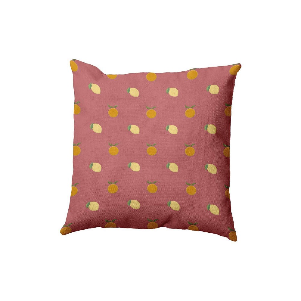 Photos - Pillow e by design 16"x16" Oranges and Lemons Pattern Square Throw 