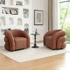 SEYNAR Modern Glam PU Leather 360 Degree Swivel Accent Armchair with Metal Base Set of 2 - 4 of 4