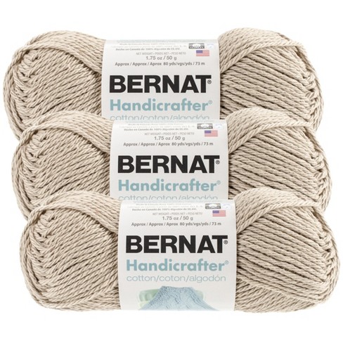 Lion Brand 24/7 Cotton Yarn, Yarn for Knitting, Crocheting, and Crafts,  Taupe, 3 Pack