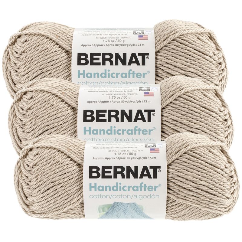 (Pack of 3) Bernat Handicrafter Cotton Yarn - Solids-Jute, 1 of 3