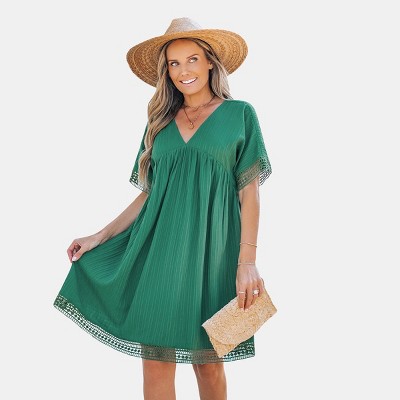 Women's Boho Chic Embroidered Gauze Dress - Cupshe